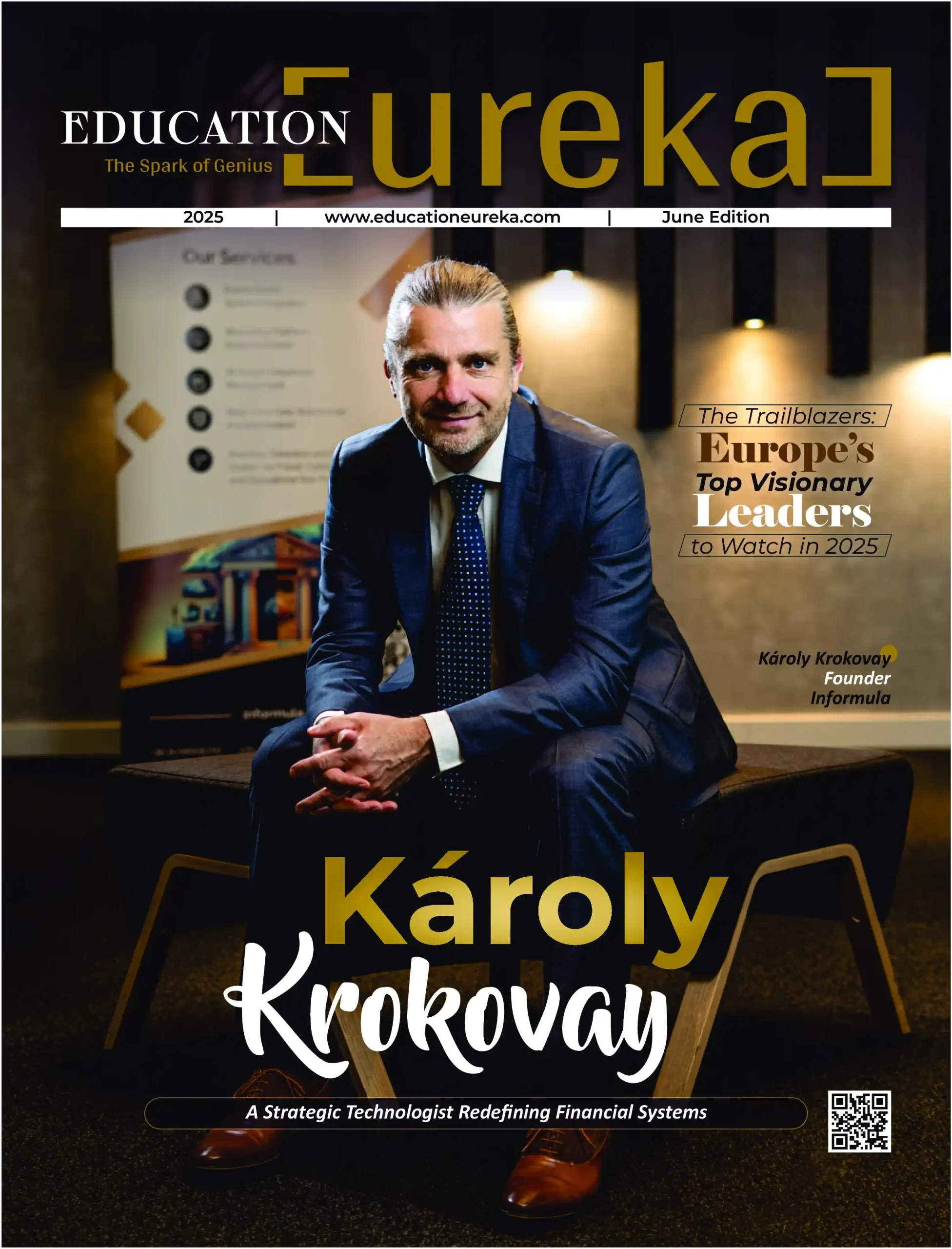 Károly Krokovay on the cover of Education Eureka magazine’s June 2025 edition