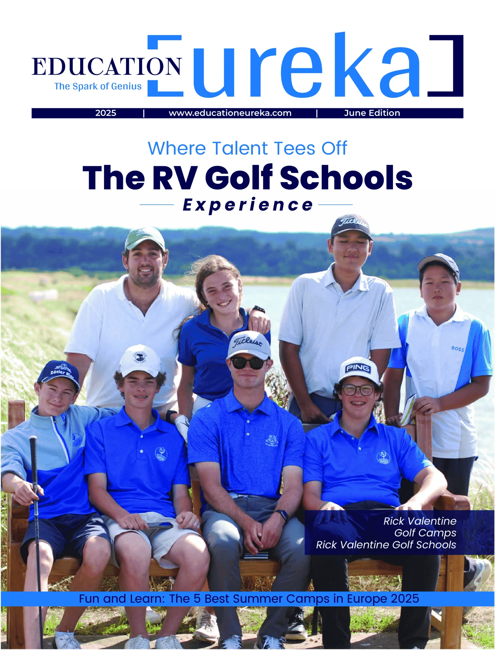 RV Golf Schools on the cover page of education eureka magazine