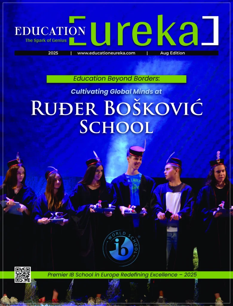 Ruder Boskovic School Premier IB School in Europe 2025 Education Eureka Cover Ruđer Bošković School featured on Education Eureka magazine cover, showcasing IB graduates celebrating academic excellence in Europe 2025